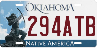 OK license plate 294ATB