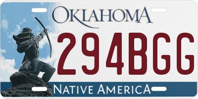 OK license plate 294BGG