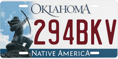 OK license plate 294BKV