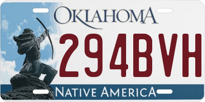 OK license plate 294BVH