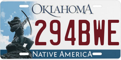 OK license plate 294BWE