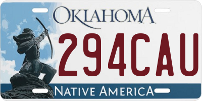 OK license plate 294CAU