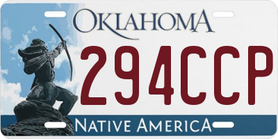 OK license plate 294CCP