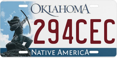 OK license plate 294CEC