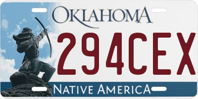 OK license plate 294CEX