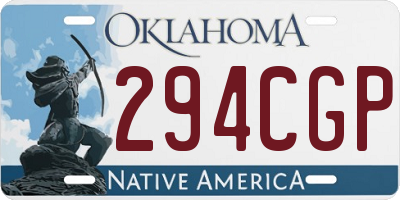 OK license plate 294CGP
