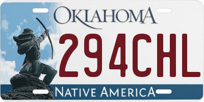OK license plate 294CHL