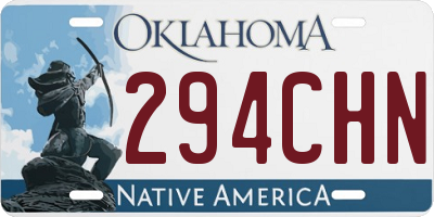OK license plate 294CHN