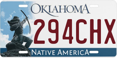 OK license plate 294CHX
