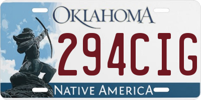 OK license plate 294CIG