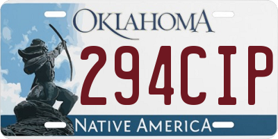OK license plate 294CIP