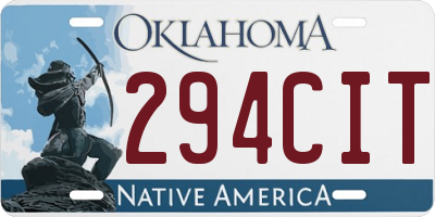 OK license plate 294CIT