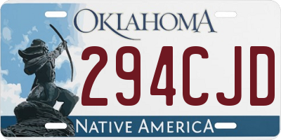 OK license plate 294CJD