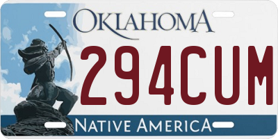 OK license plate 294CUM
