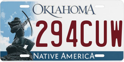 OK license plate 294CUW