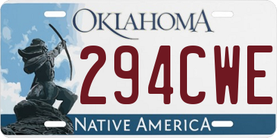 OK license plate 294CWE