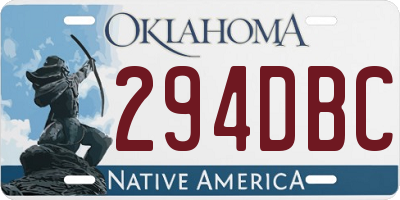 OK license plate 294DBC