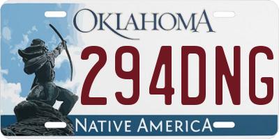 OK license plate 294DNG