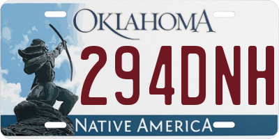 OK license plate 294DNH
