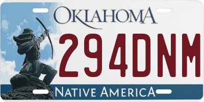 OK license plate 294DNM