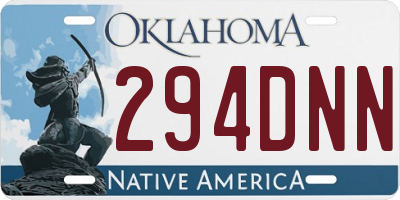 OK license plate 294DNN