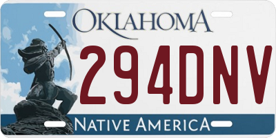 OK license plate 294DNV