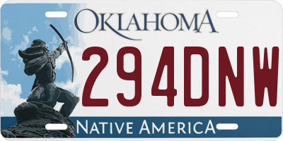 OK license plate 294DNW