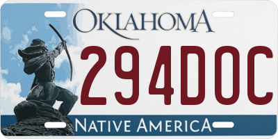 OK license plate 294DOC