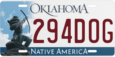 OK license plate 294DOG