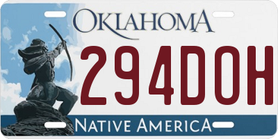 OK license plate 294DOH