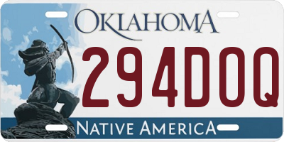 OK license plate 294DOQ