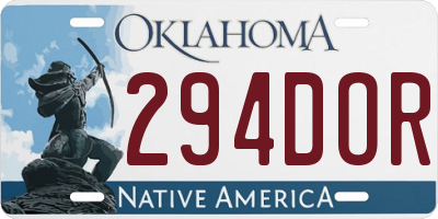 OK license plate 294DOR