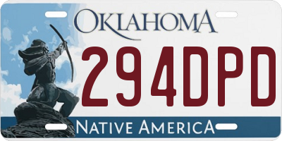 OK license plate 294DPD