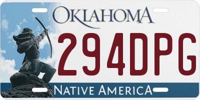 OK license plate 294DPG