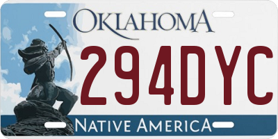 OK license plate 294DYC