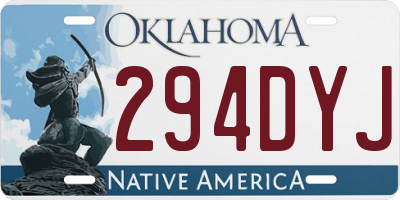 OK license plate 294DYJ