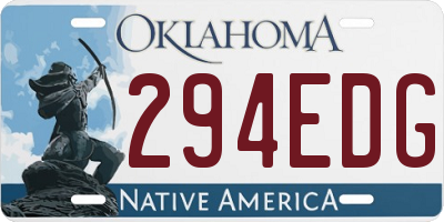 OK license plate 294EDG