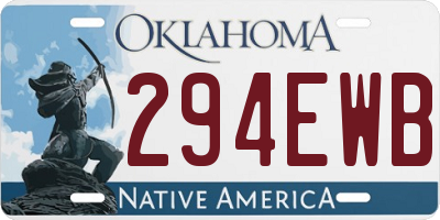 OK license plate 294EWB