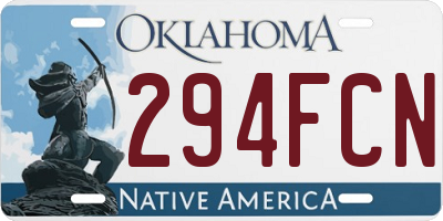 OK license plate 294FCN
