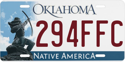 OK license plate 294FFC