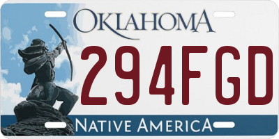 OK license plate 294FGD