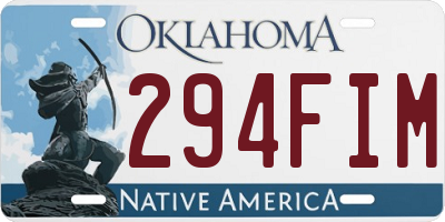 OK license plate 294FIM