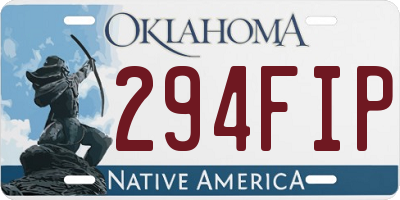OK license plate 294FIP