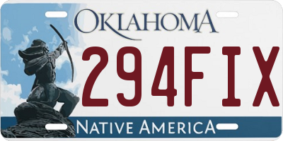 OK license plate 294FIX