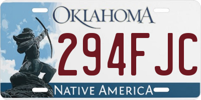 OK license plate 294FJC