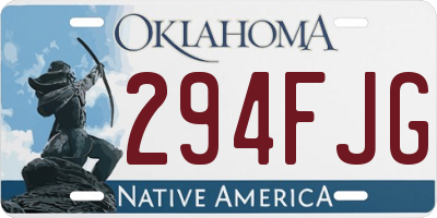 OK license plate 294FJG