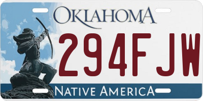 OK license plate 294FJW