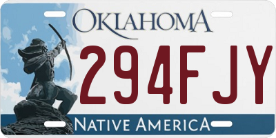 OK license plate 294FJY