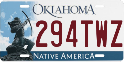 OK license plate 294TWZ