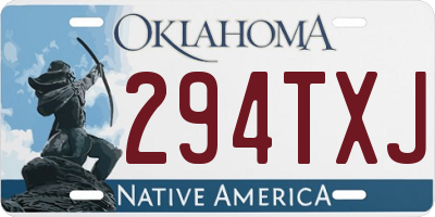 OK license plate 294TXJ